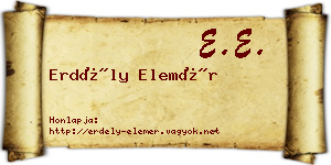 Erdély Elemér névjegykártya
